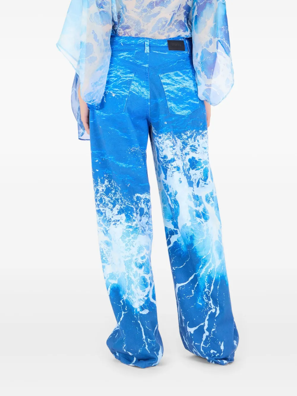 Roberto Cavalli Broek met grafische print Blauw