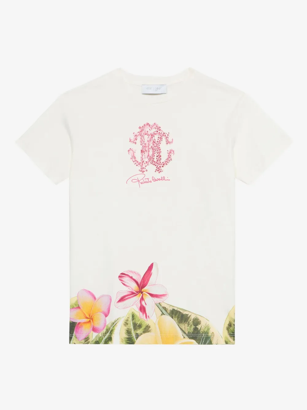 ROBERTO CAVALLI JUNIOR FLORAL-PRINT T-SHIRT