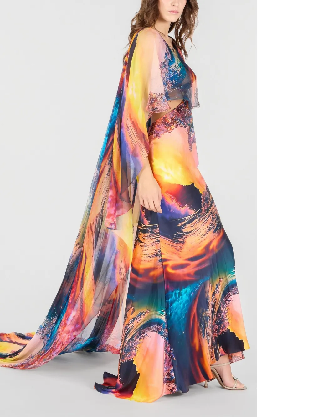 Roberto Cavalli Zijden jurk Oranje