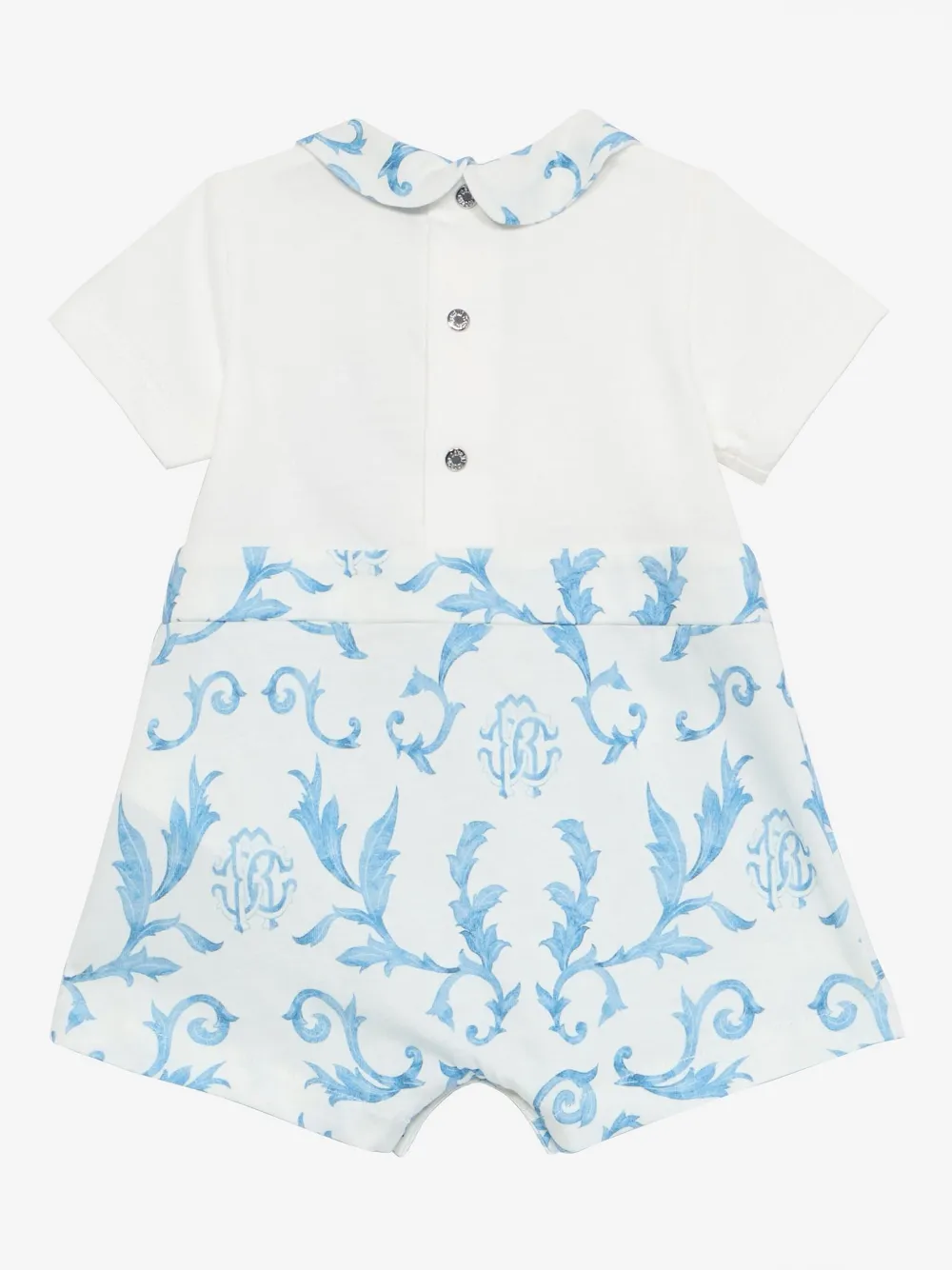 Roberto Cavalli Logo-embroidered Romper In White