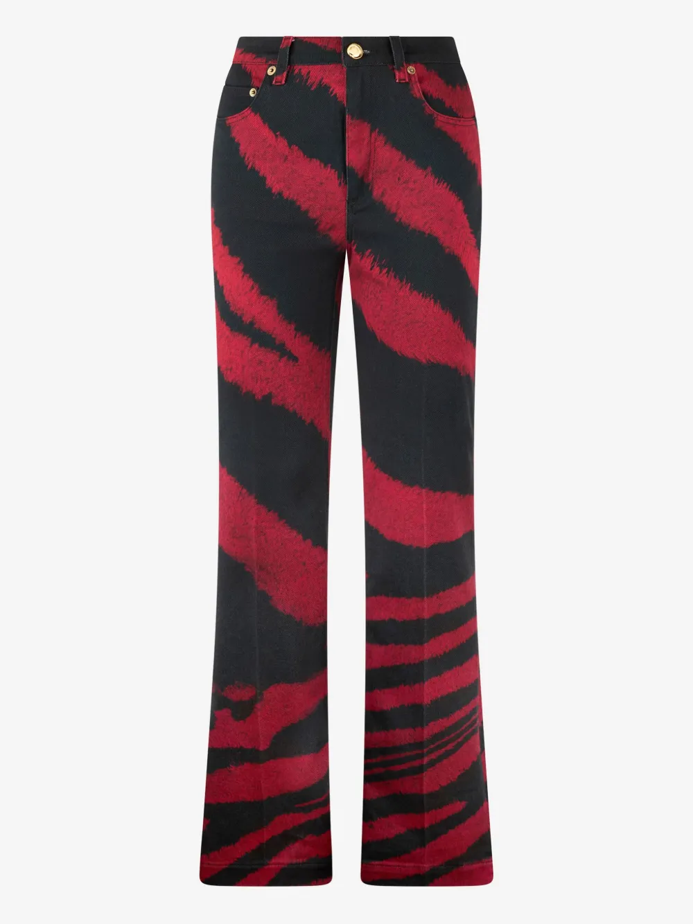 Roberto Cavalli Zebra-print Jeans In Red