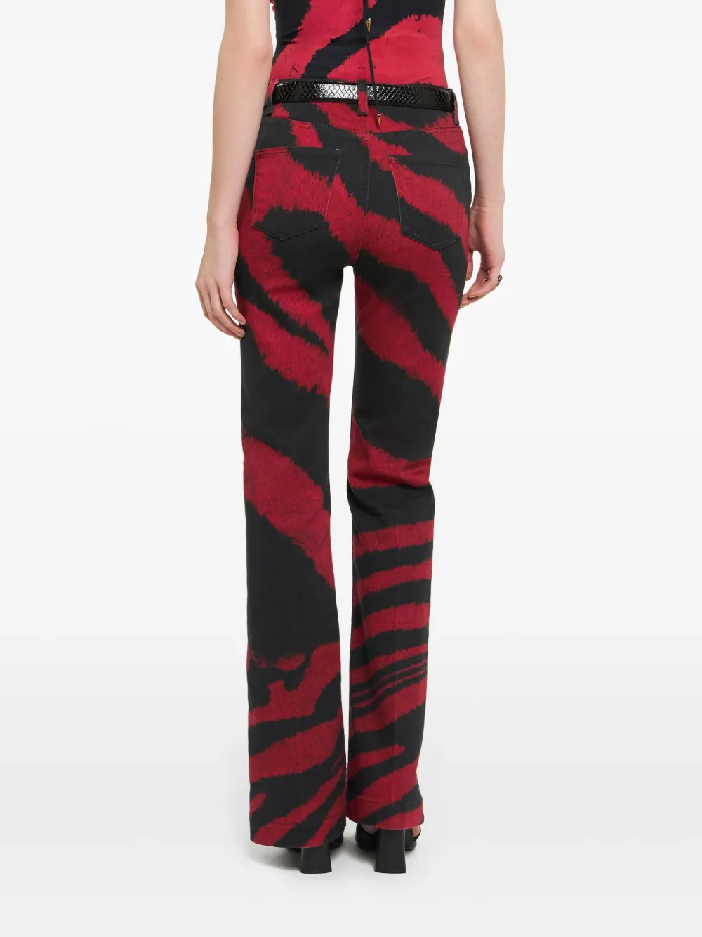Roberto Cavalli Jeans met zebraprint Rood