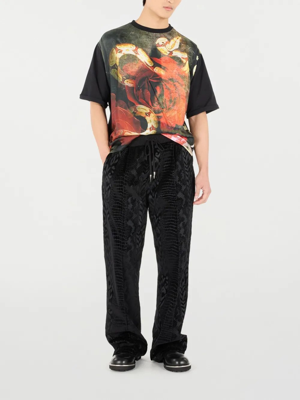 Roberto Cavalli T-shirt met grafische print Zwart