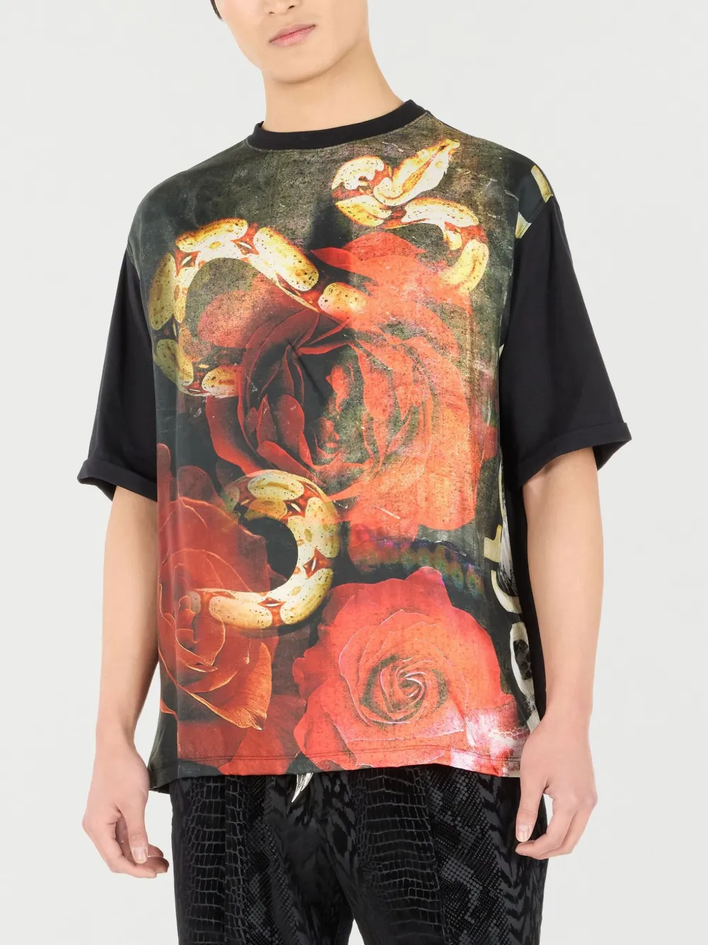Roberto Cavalli T-shirt met grafische print Zwart