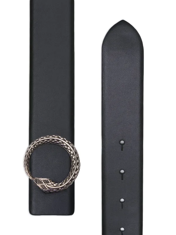 【Roberto cavalli】ロベルトカヴァリスネークバックル黒レザーベルト Just Cavalli Roberto Cavalli 3D Snake Buckle Black Leather