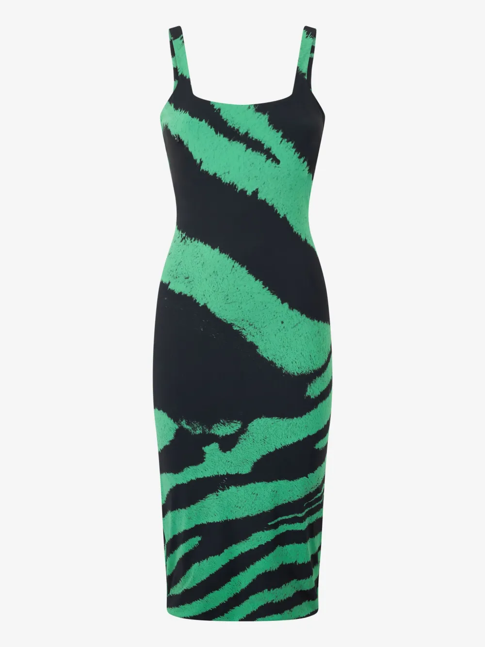 Roberto Cavalli zebra-print midi dress Groen