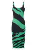 Roberto Cavalli zebra-print midi dress - Green