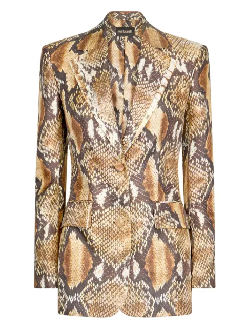 Roberto Cavalli blazer con estampado de piel de serpiente