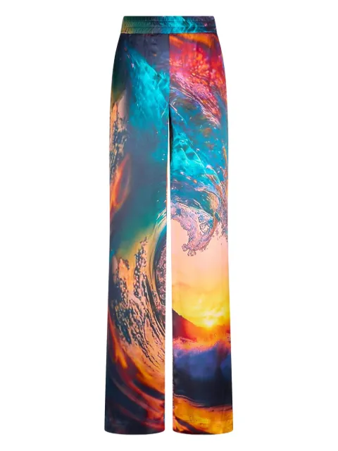 Roberto Cavalli wave-print trousers