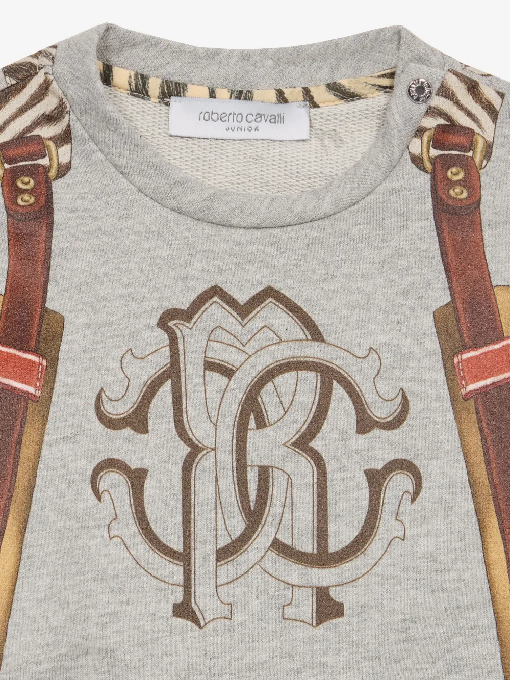 Roberto Cavalli Junior Sweater met logoprint Grijs