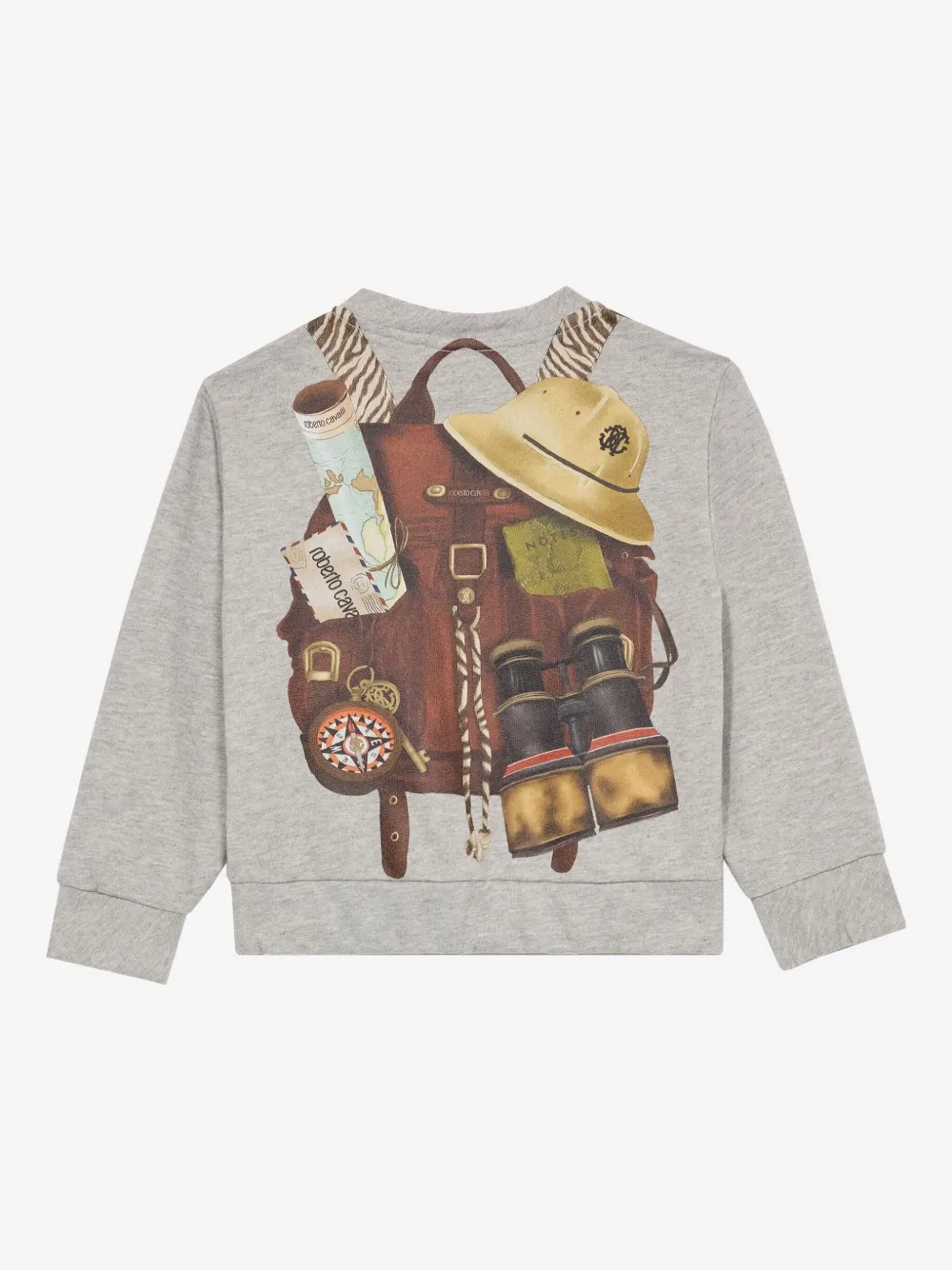 Roberto Cavalli Junior Sweater met logoprint Grijs