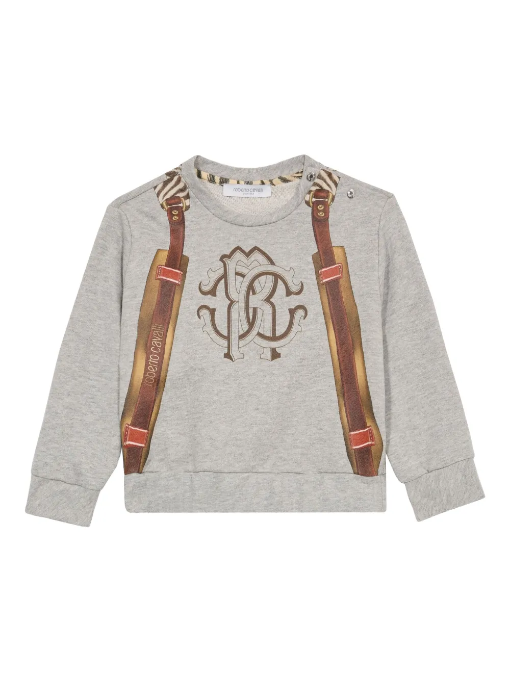 Roberto Cavalli Junior Sweater met logoprint Grijs