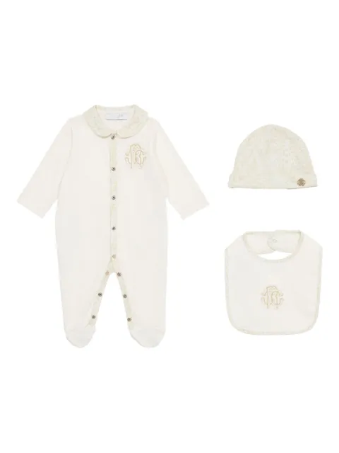 Roberto Cavalli Junior logo-embroidered pajamas 