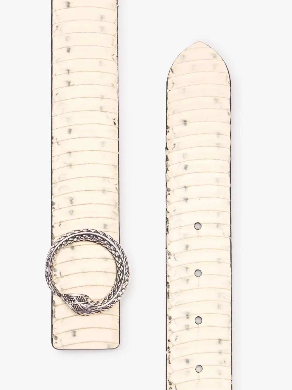 Roberto Cavalli Riem met slangengesp Beige