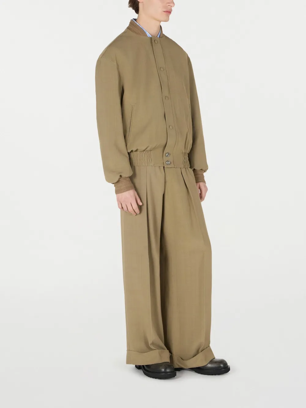 Shop Roberto Cavalli Drop-shoulder Bomber Jacket In Neutrals