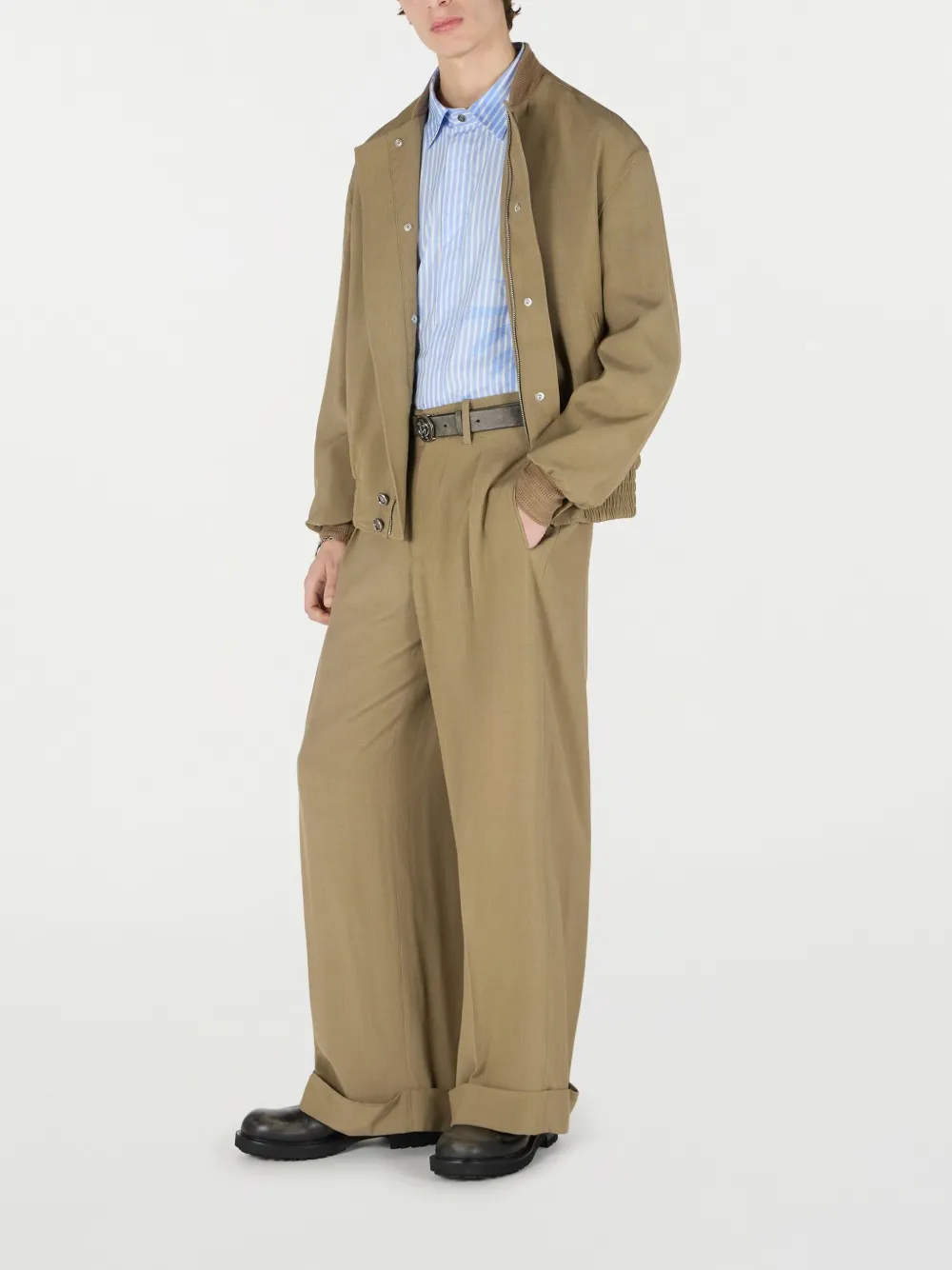 Shop Roberto Cavalli Drop-shoulder Bomber Jacket In Neutrals