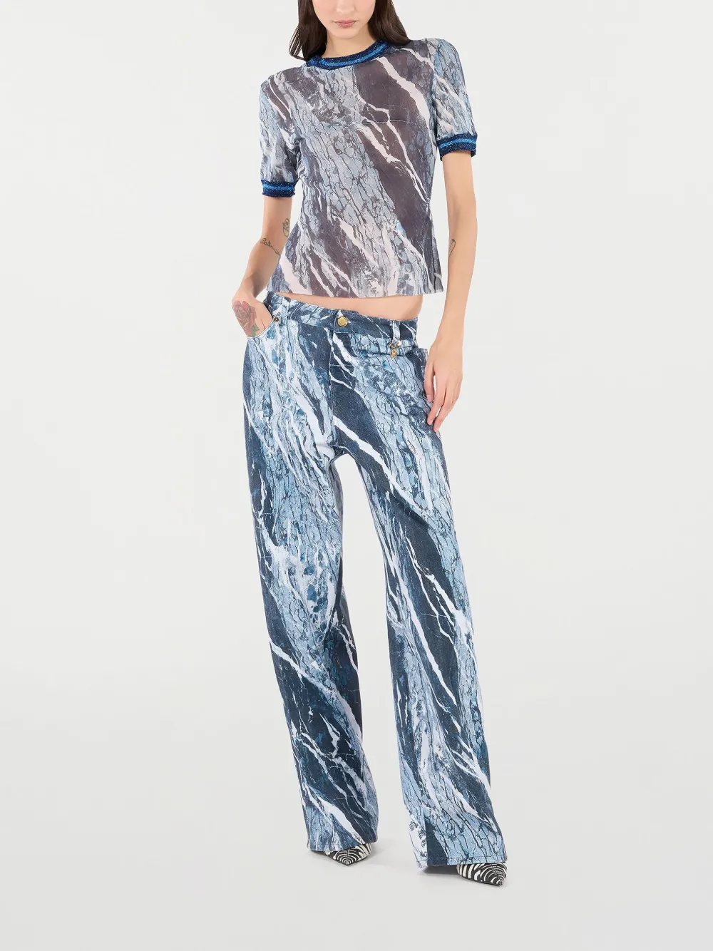 Roberto Cavalli T-shirt met print Grijs