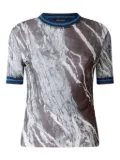 Roberto Cavalli marble-print T-shirt - Grey