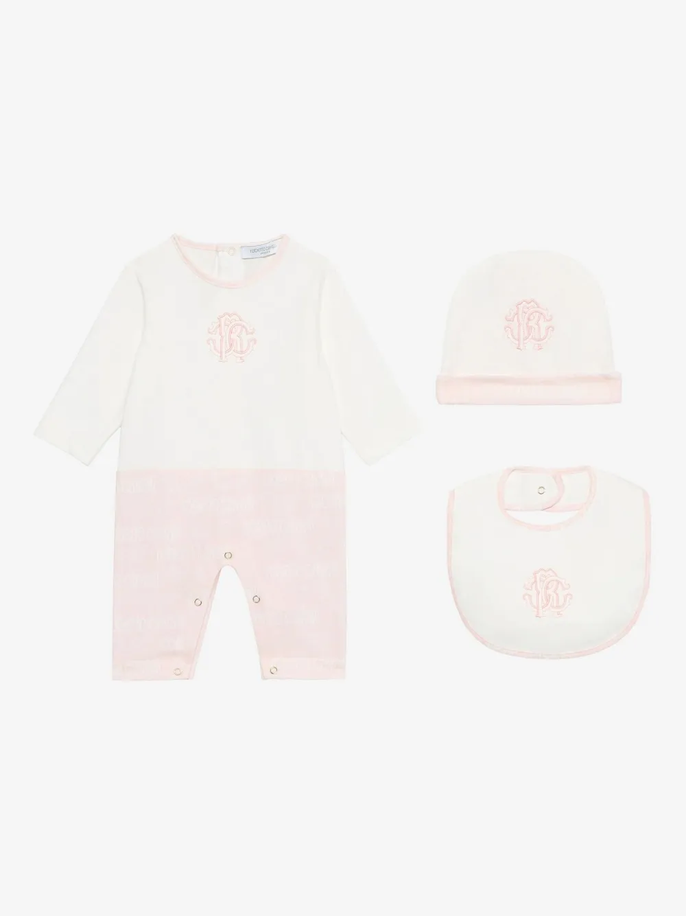 Roberto Cavalli Logo-embroidered Pajamas In Neutrals