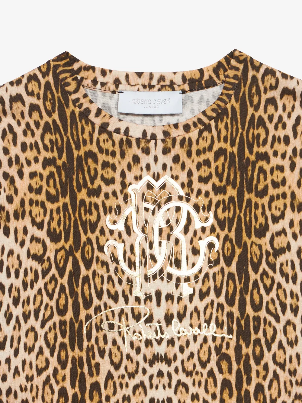 Roberto Cavalli Junior T-shirt met ruches afwerking Beige