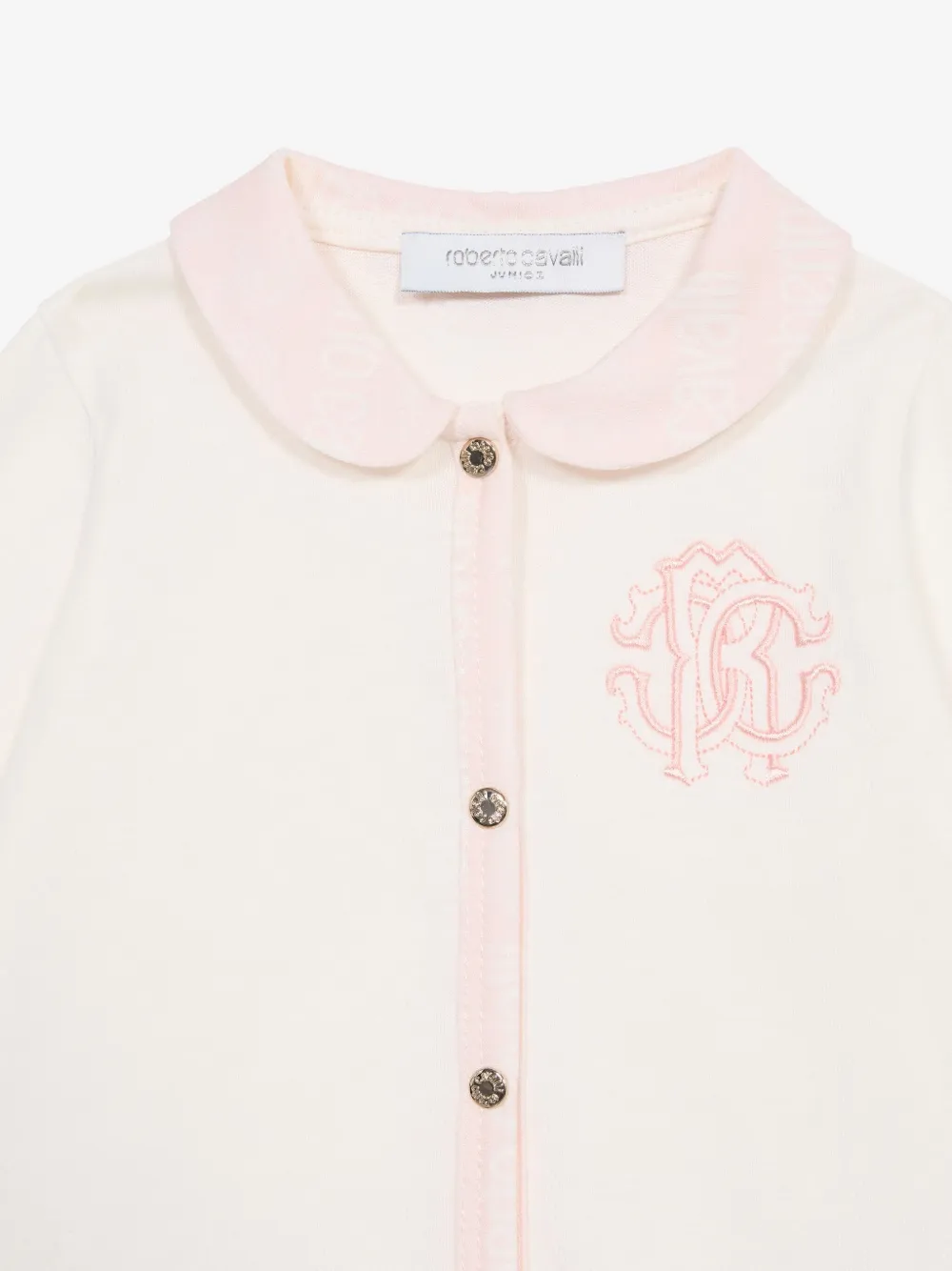 Roberto Cavalli Junior Pyjama met geborduurd logo Beige