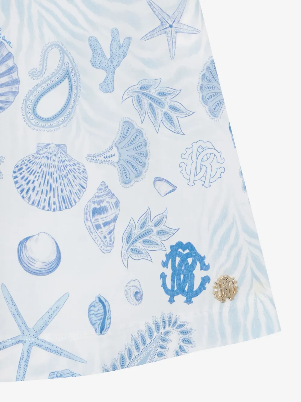 Roberto Cavalli Junior Jurk met logoprint Blauw