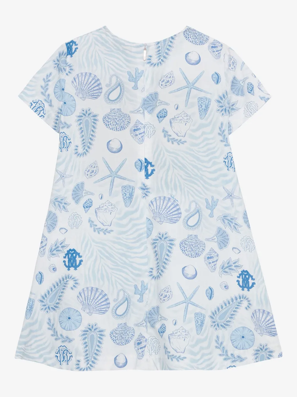 Roberto Cavalli Junior Jurk met logoprint Blauw