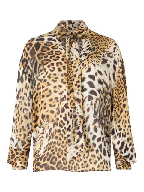 Roberto Cavalli blusa con estampado de jaguar