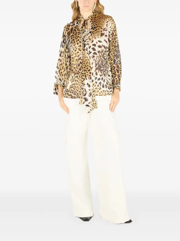 Roberto Cavalli イタリア製 モヘヤ アルパカ ファー コート Roberto Cavalli Jaguar ブラウス | ニュートラル | FARFETCH JP