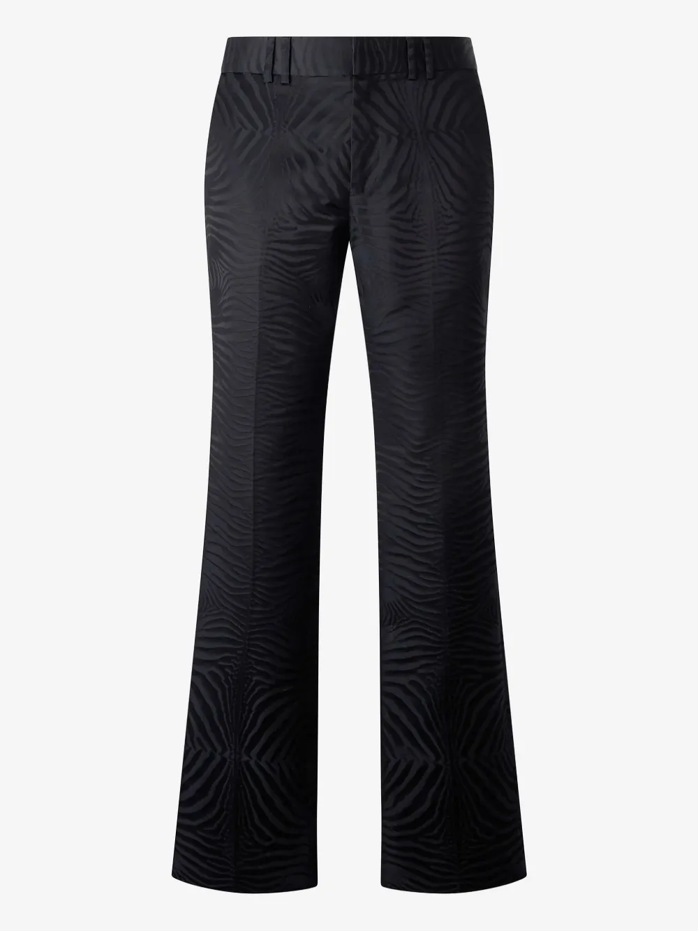 Roberto Cavalli Flared Pants With Tiger Skin Pattern In Black