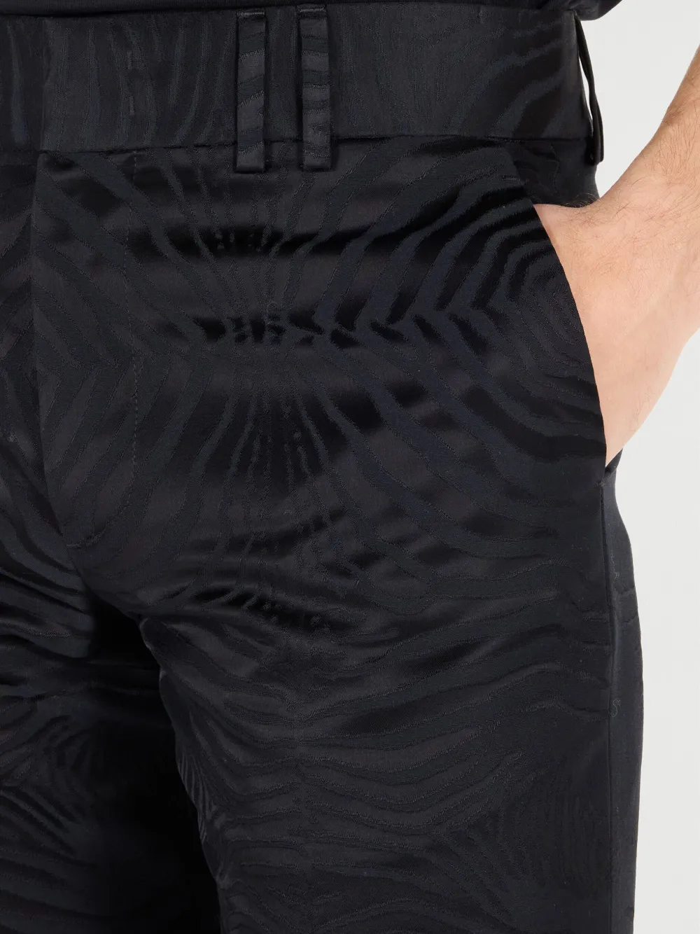 Roberto Cavalli Broek met tijgerprint Zwart