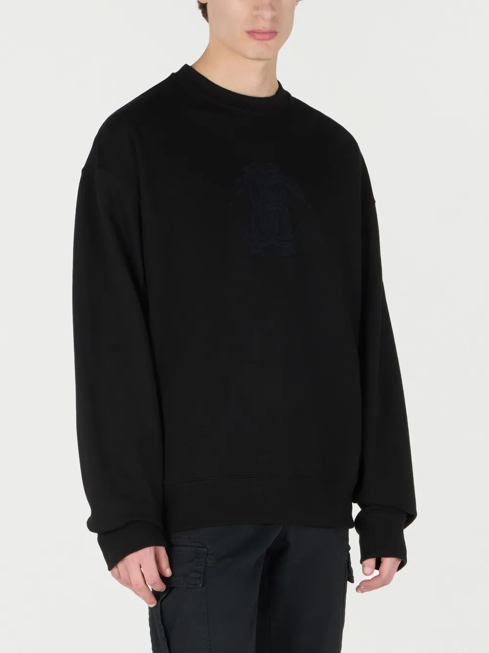 Roberto Cavalli Sweater met geborduurd logo Zwart