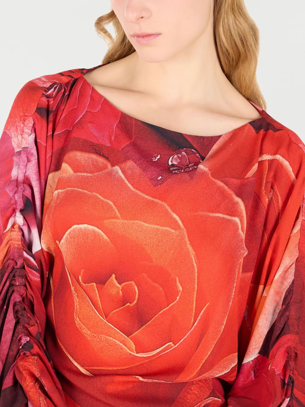 ROBERTO CAVALLI ROSE-PRINT BLOUSE