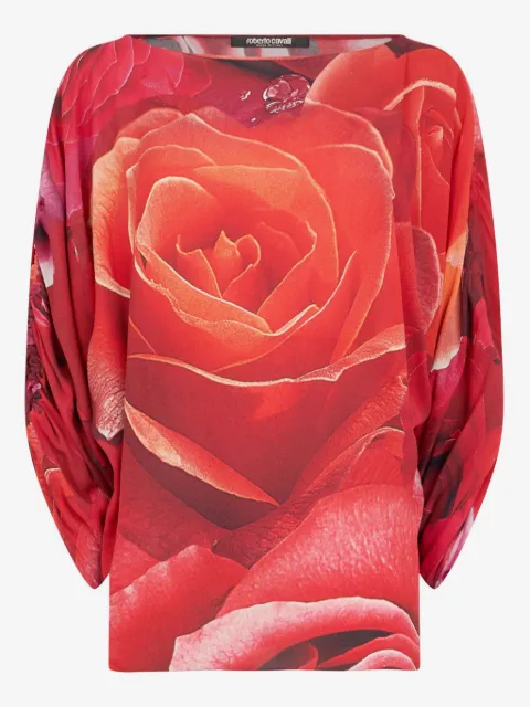Roberto Cavalli rose-print blouse