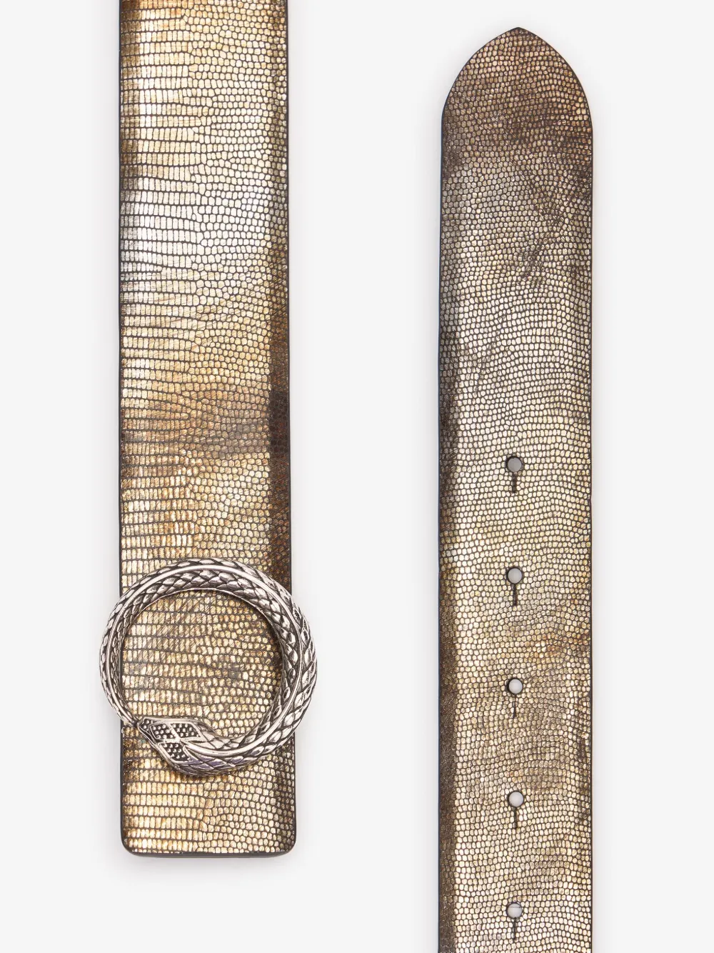 Roberto Cavalli Riem met slangengesp Bruin