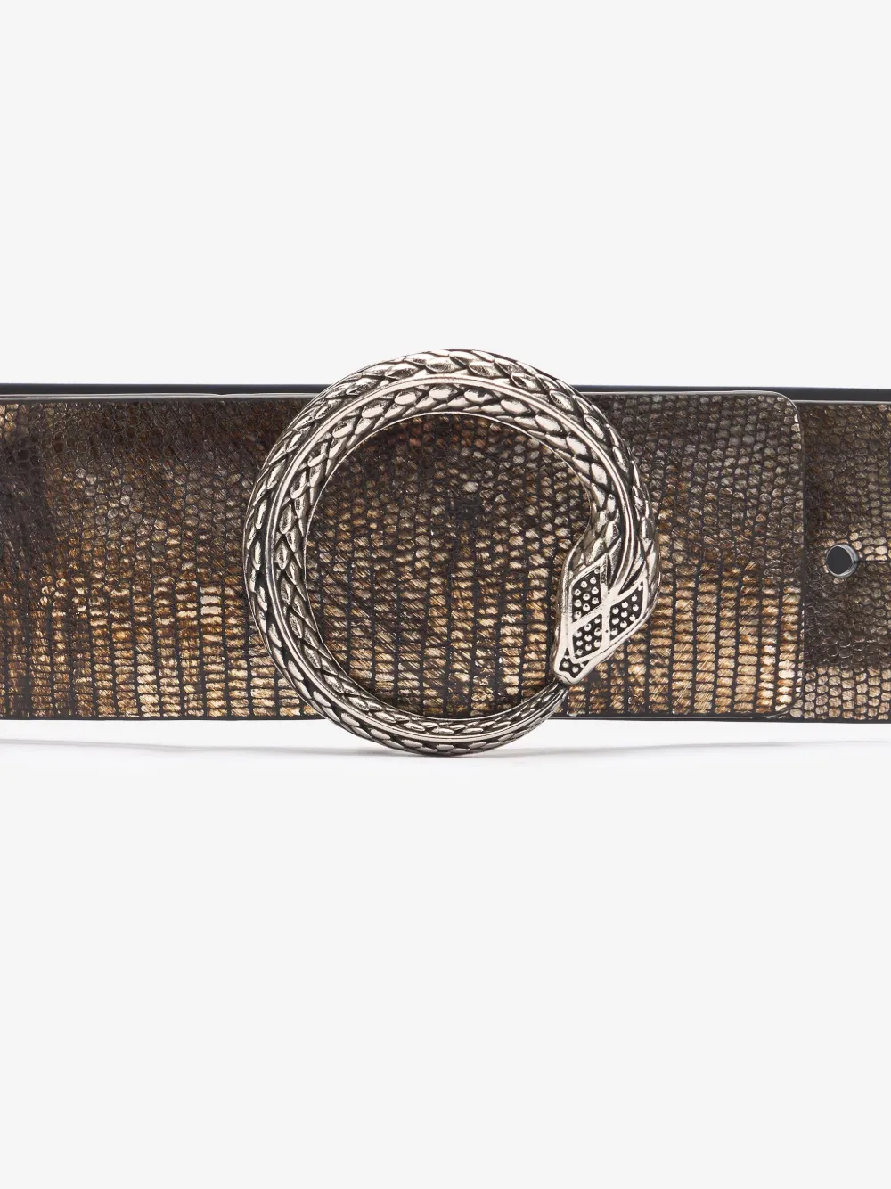 Roberto Cavalli Riem met slangengesp Bruin