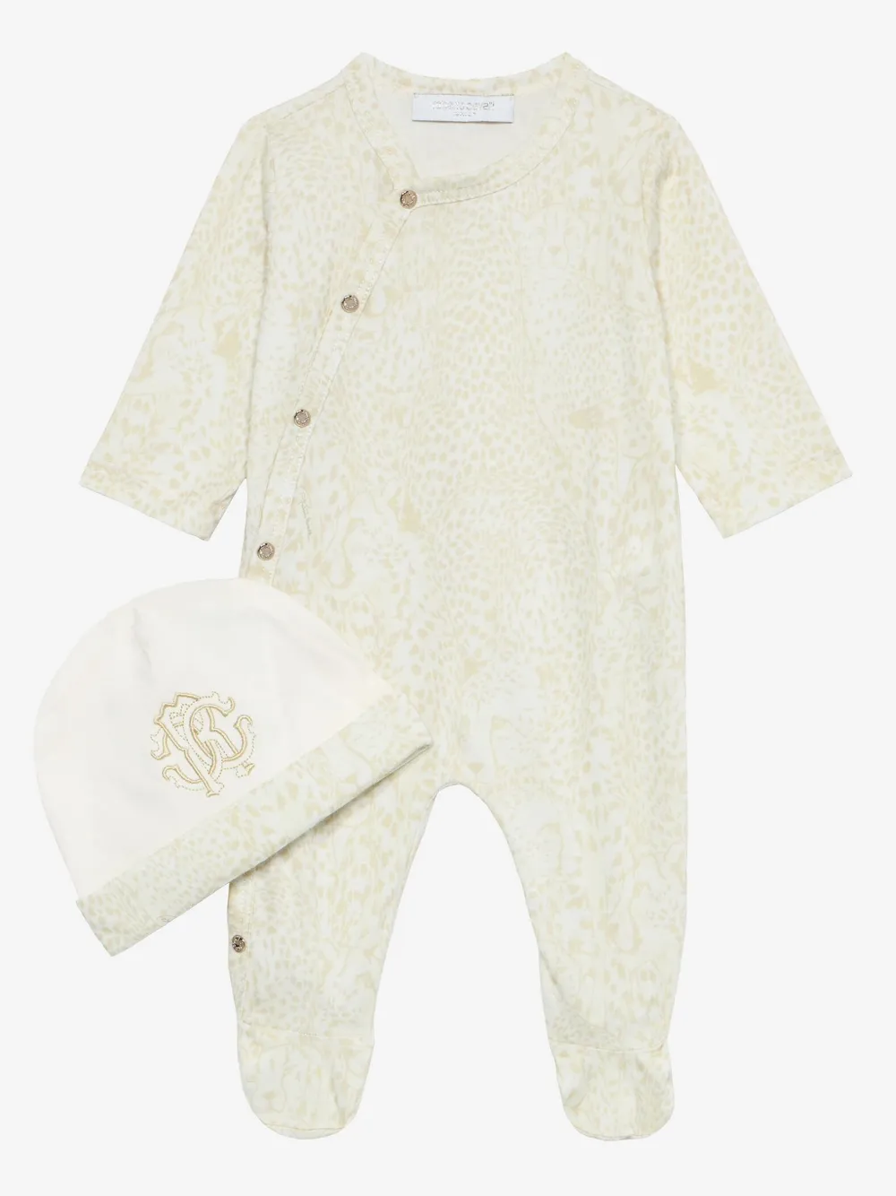 Roberto Cavalli Logo-embroidered Pajamas In Neutrals