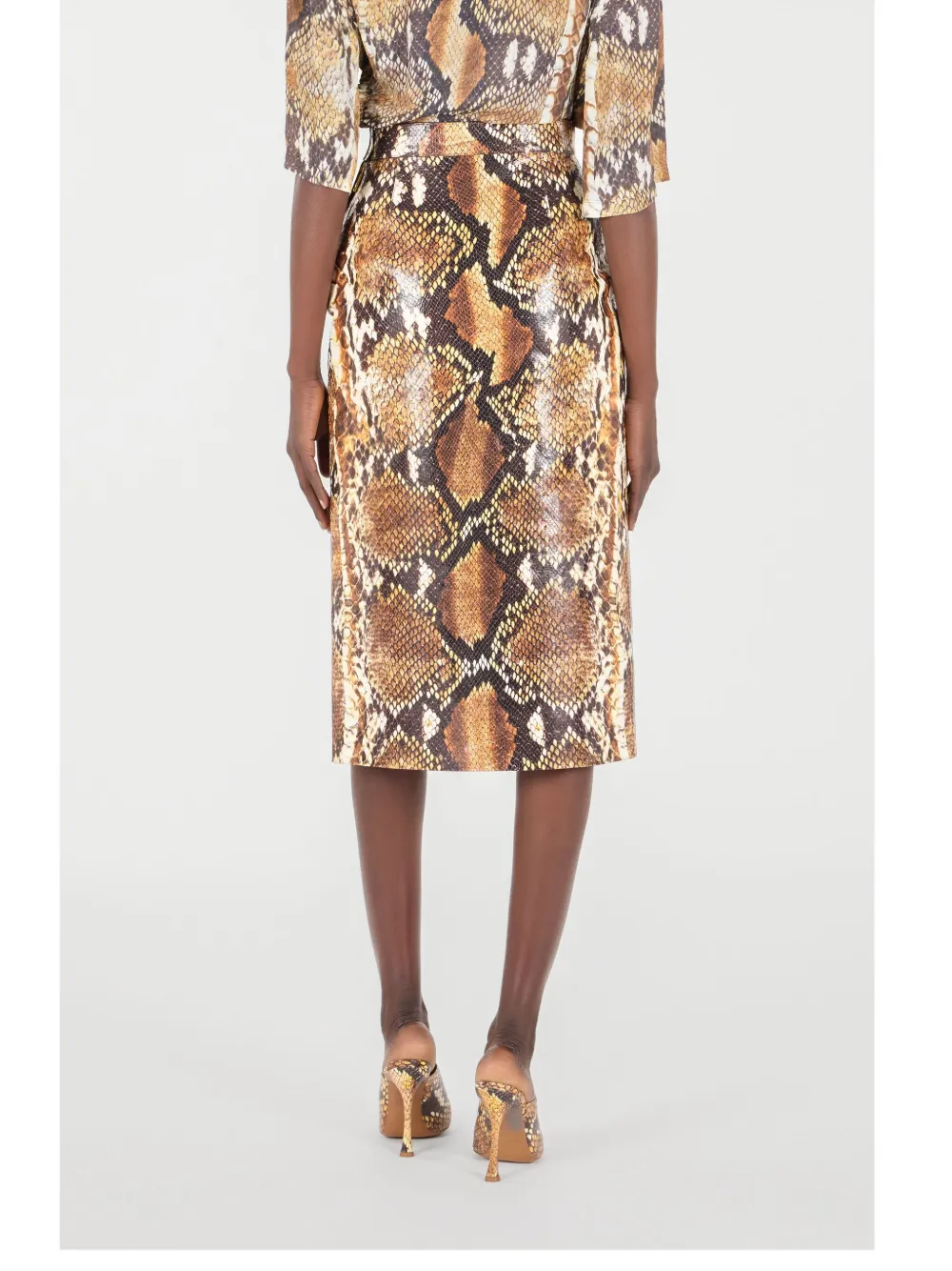 Roberto Cavalli Rok met reptielenleer-effect Bruin