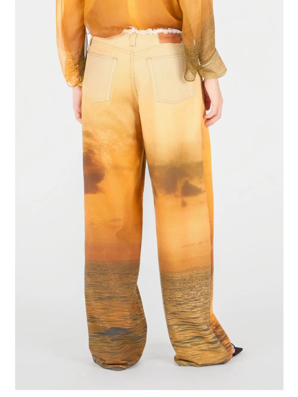 Roberto Cavalli Graphic-print Trousers In Orange