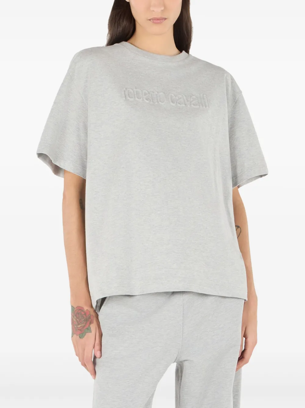 ROBERTO CAVALLI LOGO-EMBOSSED T-SHIRT