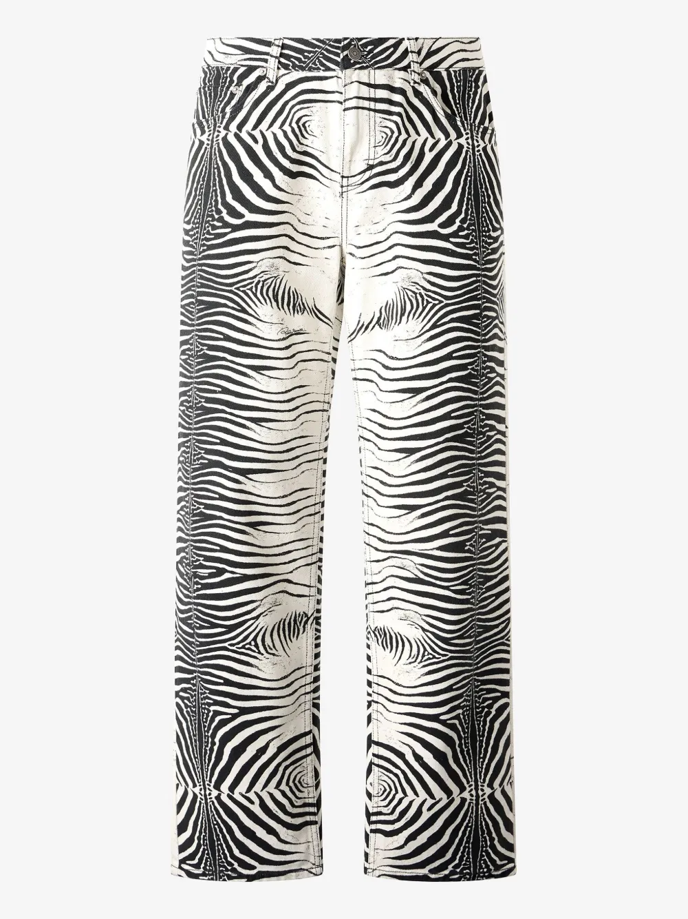 Roberto Cavalli Tigress-print Trousers In White