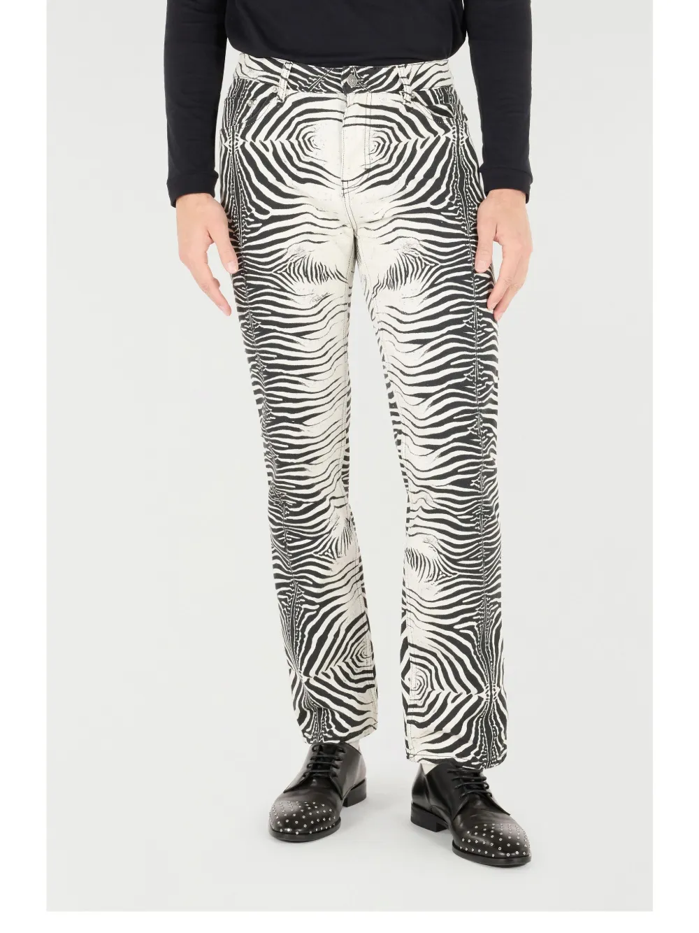 Roberto Cavalli Broek met tijgerprint Wit