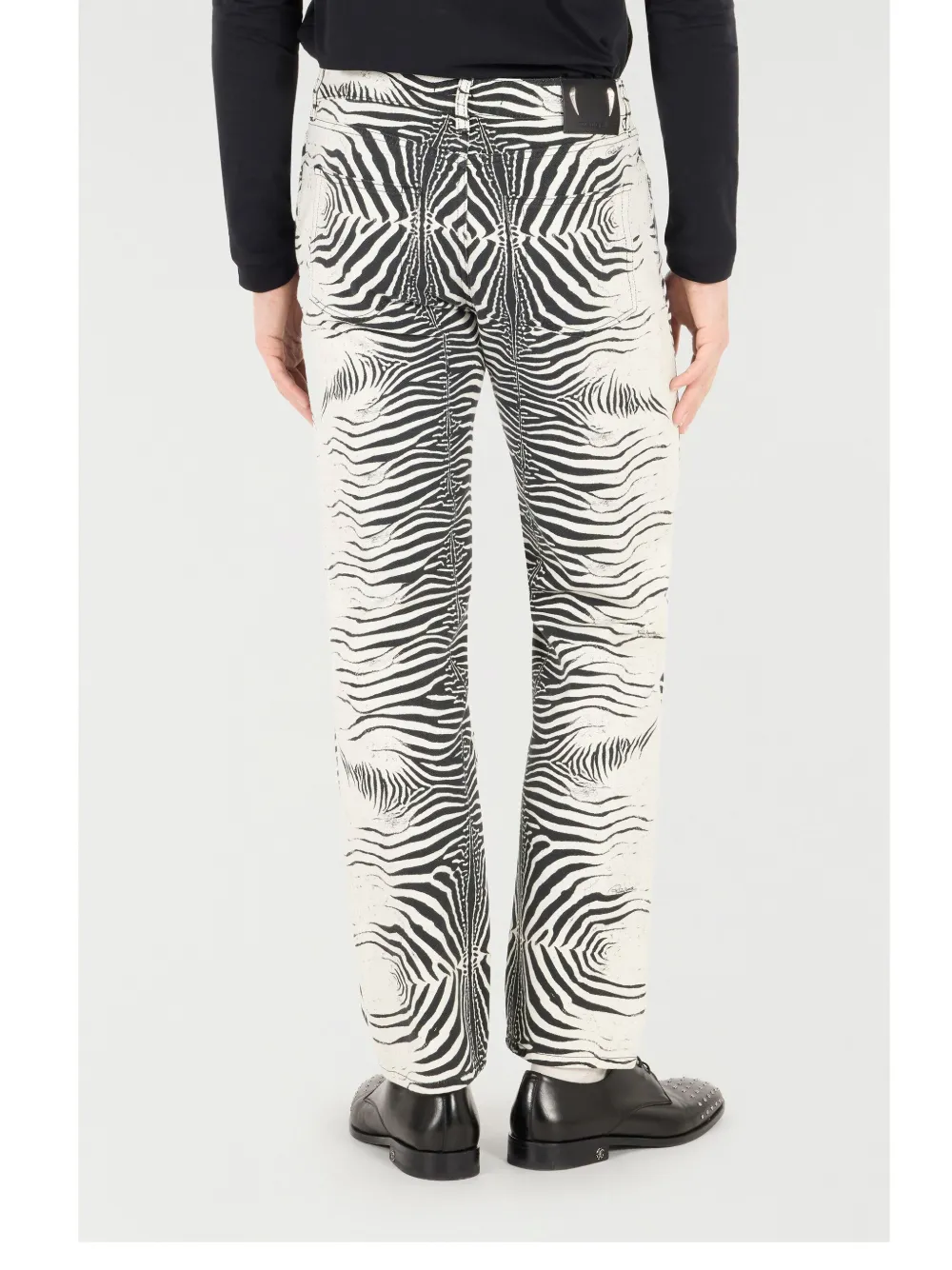 Roberto Cavalli Broek met tijgerprint Wit