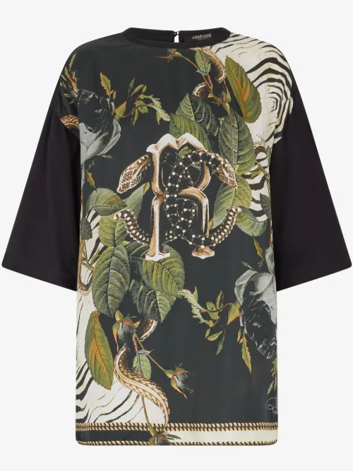 T-shirt à fleurs - Roberto Cavalli - Modalova
