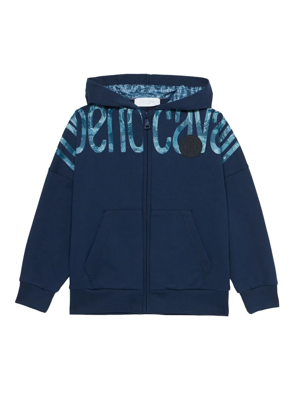 Roberto Cavalli Junior Hoodie met logoprint Blauw