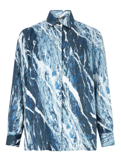 Roberto Cavalli marble-print shirt