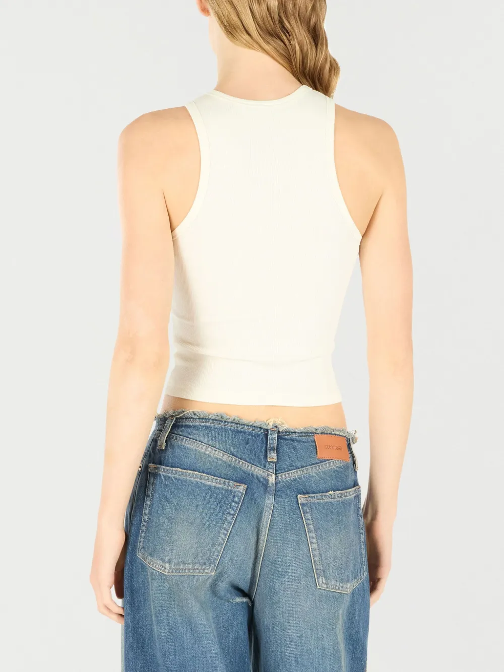 Roberto Cavalli Tanktop met geborduurd logo Beige