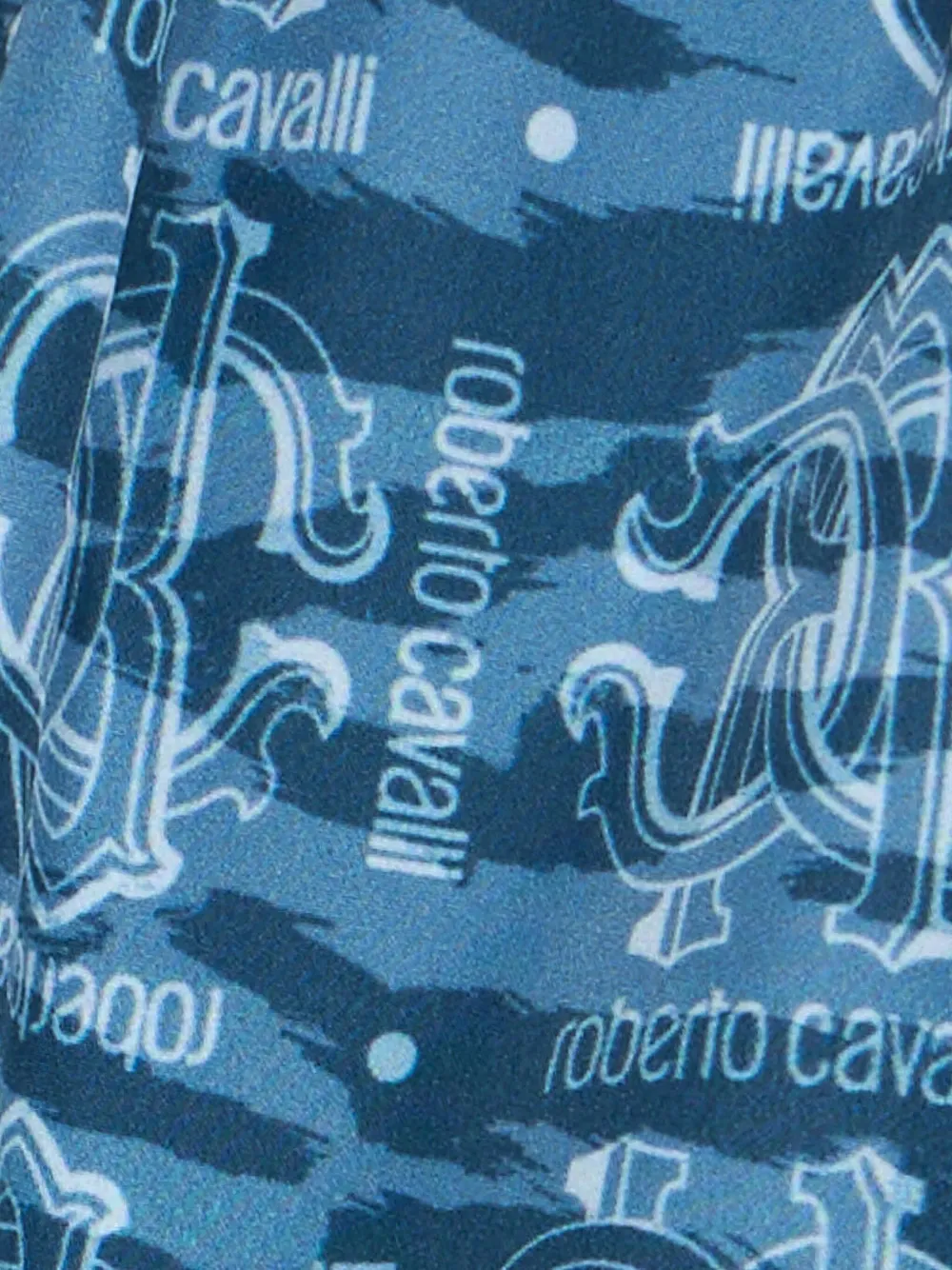 Roberto Cavalli Junior Zwembroek met logoprint Blauw