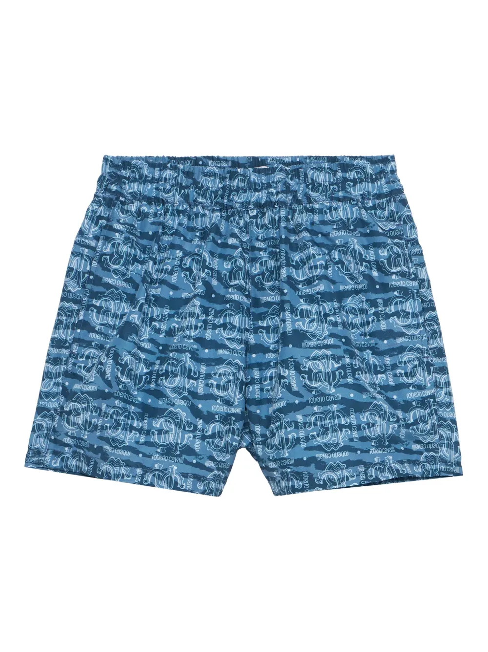 Roberto Cavalli Junior Zwembroek met logoprint Blauw