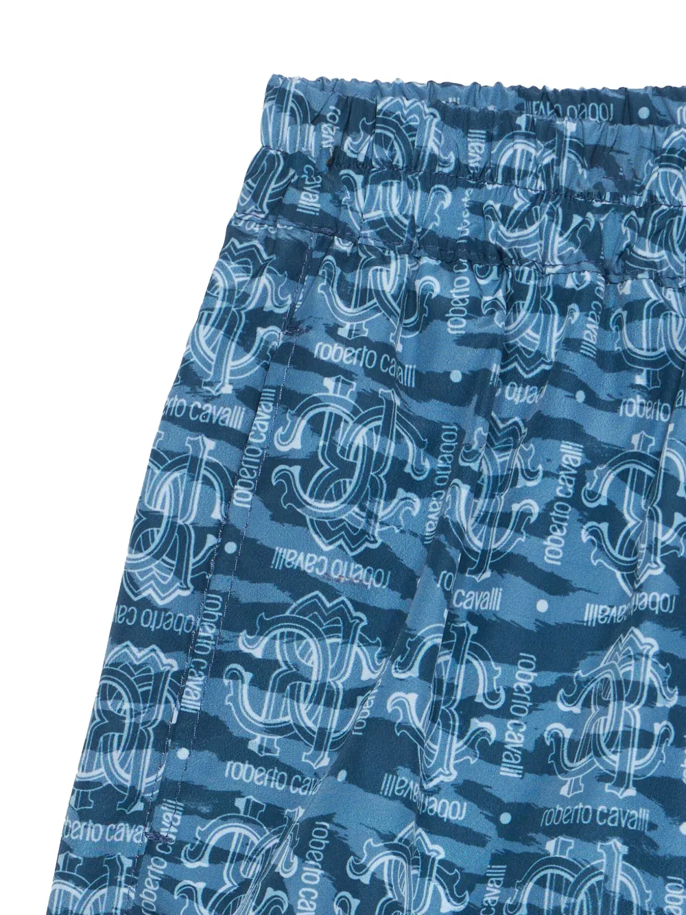 Roberto Cavalli Junior Zwembroek met logoprint Blauw
